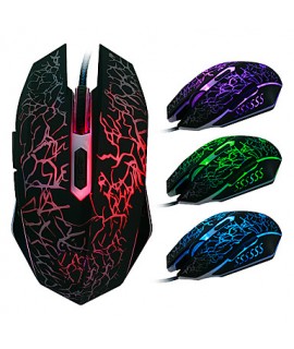 USB Wired Gaming Mouse 2400 DPI 6D With Colorful LED Light Luminous  